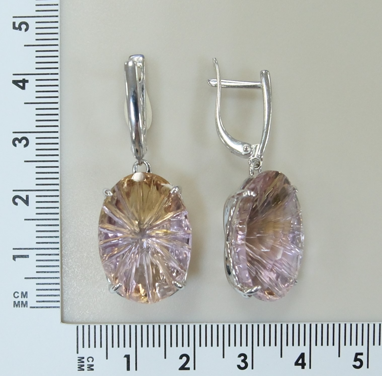 Серебряные серьги с аметринами